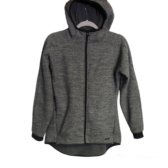 MONDETTA Stretch Grey Hoodie Shaped Zip Ho Low Jacket Small - Picture 1 of 12